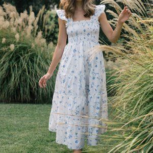 NWT Hill House Home Ellie Nap Dress Blue Botanical S